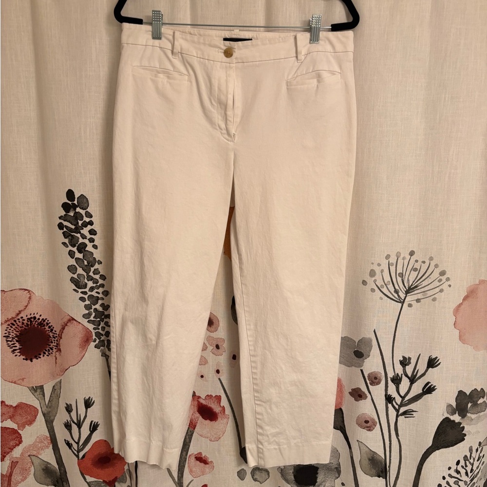 Ann Taylor White Cropped Ankle Pants